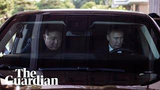 Vladimir Putin takes North Korean leader Kim for a drive in Russian luxury car