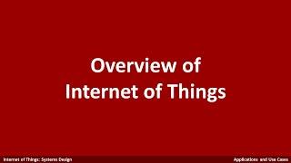 Lesson 1-1 [Applications and Use Cases] Overview of Internet of Things