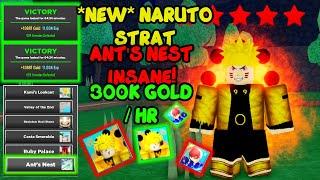 *NEW* Naruto Strat On ANT'S NEST INSANE Lazy Method 300KGOLD/HOUR | Ultimate Tower Defence