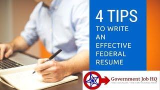 4 Tips To Write An Effective Federal Resume