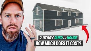 How Much Does a 2 Story Shed to House Cost? {1800sqft!}