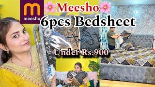 MEESHO Cotton Bedsheet 6pcs / Under Rs.850 | Review & Demo | NehaLovesFashion