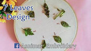 7 types of leave in Ribbon Embroidery