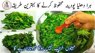 How to Save Mint And Coriander Leaves For 2-3 Month | Podina Aur Hara Daina Mehfooz Karne Ka Tarika