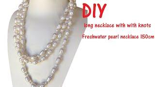 cmallforhappylife: Long necklace Baroque drop freshwater pearl 150cm length easy make valuable