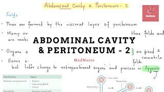 Abdominal Cavity & Peritoneum - 2 |  MedNotes