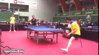 Incredible point by 1 legged table tennis player Yan Shuo!