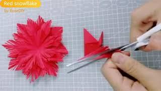 Easy Making Paper Cutting Snowflake DIY simple Flowers with Kids for fun