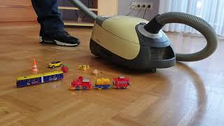 Vacuuming up toys with miele s5