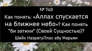 Сомнения относительно спускания Аллаха на ближнее небо. Как понять "би затихи" (Своей Сущностью)?