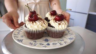 체리 초콜릿 컵케이크와 까눌레 홈베이킹하는 베이킹 브이로그, cherry chocolate cup cake