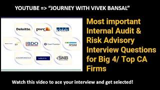 Most important Internal Audit & Risk Advisory Interview Questions for Big 4/ Top CA Firms in English