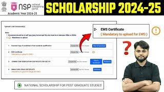 NSP PG 2024-25 Apply EWS Certificate| Fresh & Renewal | National Scholarship Form Fill Up 2024-25