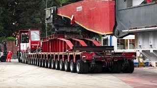 300-feet (90m) long, 600+ ton Oversized Load departing from Tamini with a 300-ton Transformer!