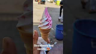 Strawberry and Vanilla ice cream #summers #mumbai #delhi