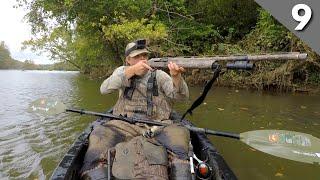 Kayak Jump Shooting Ducks On The River