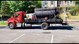 BIG TRUCKS Seal Coating Pavement in HOA