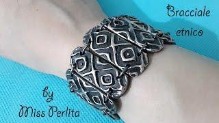 Pasta polimerica / Polymer clay tutorial: bracciale etnico / ethnic bracelet