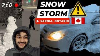 Exploring the City of Sarnia in Snowstorm | Lambton college student