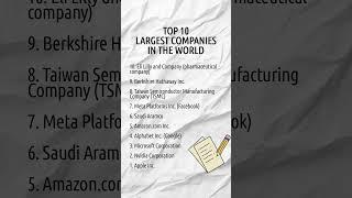 Top 10 Largest Companies in the World #top10 #lists #shorts