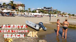 ALANYA OBA TOSMUR BEACH WALK 2024 ! ALANYA BEACH ! ALANYA ANTALYA TURKEY HOLIDAY TRAVEL 4K #beach