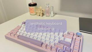 upgrading my workspace  | aesthetic mechanical keyboard asmr unboxing | yunzii b75 pro sound test