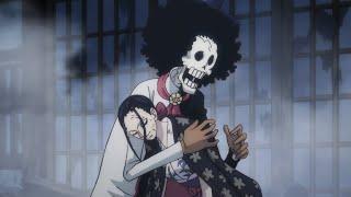 Brook Carries Robin, after defeating Black Maria | One Piece