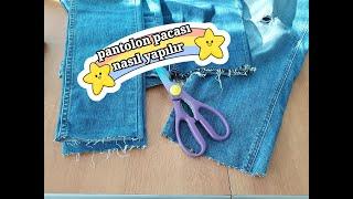 Kendin yap ( diy ) pantolon paçası nasıl yapılır , pantolon paçasına püskül yapma,  jean