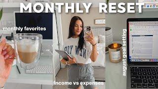 AUGUST MONTHLY RESET | income vs expenses, goal setting & reflecting, monthly favorites