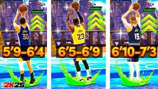 NBA 2K25 BEST JUMPSHOTS for ALL HEIGHTS + THREE POINT RATING! BEST SHOOTING SETTINGS!