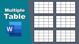 how to make multiple tables in word same size
