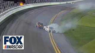 Jimmie Johnson Triggers Last Lap Wreck - Budweiser Duel 2 - 2014 NASCAR Sprint Cup