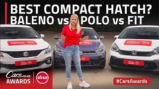 VW Polo vs Suzuki Baleno vs Honda Fit - Compact Hatch Category Comparison #CarsAwards