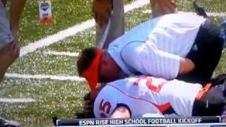 High school football player gets rocked!!