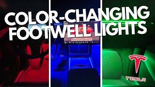 Must-Have Customizable Footwell Lights for Tesla Model Y! Install & Review