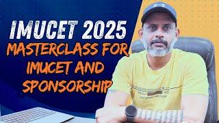 IMUCET PREPARATION 2025 || Masterclass Nov 24, SUNDAY || Imucet, Sponsorship and Company's details