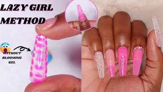 BEGINNER FRIENDLY PINK CROCODILE PRINT NAILS WITHOUT BLOOMING GEL | Polygel Nail Tutorial