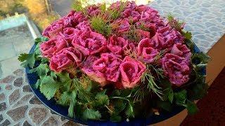 Праздничный салат "Букет роз"/ Holiday salad "Bouquet of roses"