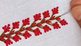 Gorgeous Simple BorderLine Stitch for Beginners|Attractive Hand Embroidery Design| border embroidery