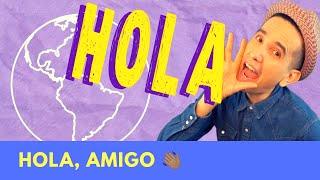 Hola, Amigo - 123 Andrés  - Canción para saludar - EASY SPANISH SONG
