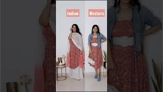 4/4 How to style your Western Dress in Indian wear#shorts #short #indianwear #styling #howto #dress