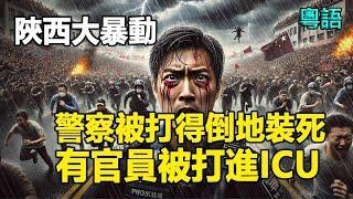 陝西大暴動 防暴警察被民眾暴打 有警察被打得倒地裝死有官員被打進ICU帕克預言中共垮台即將應驗