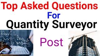 Top Quantity surveyor Interview Questions || Quantity surveyor course