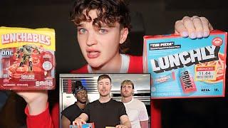 Lunchly vs. Lunchables Taste Test (MrBeast, Logan Paul & KSI)