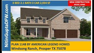 1148 Plan By American Legend Homes in Windsong Ranch in Prosper TX