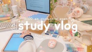 Waking up at 4 am to study for exams… study vlog