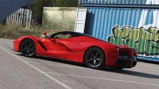 Ferrari LA Ferrari in town revs and powerslide!