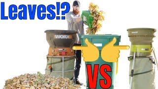 How to cleanup leaves and what to do with them.  Leaf mulching Worx leaf mulcher vs sunjoe shredder