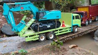 BARU RC EXSAVATOR KOBELCO/HUINA 1593. RC TRUK TOWING HINO RANGER versi miniatur truk rc