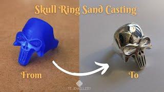 Making of a sterling silver skull ring | Sand Casting process